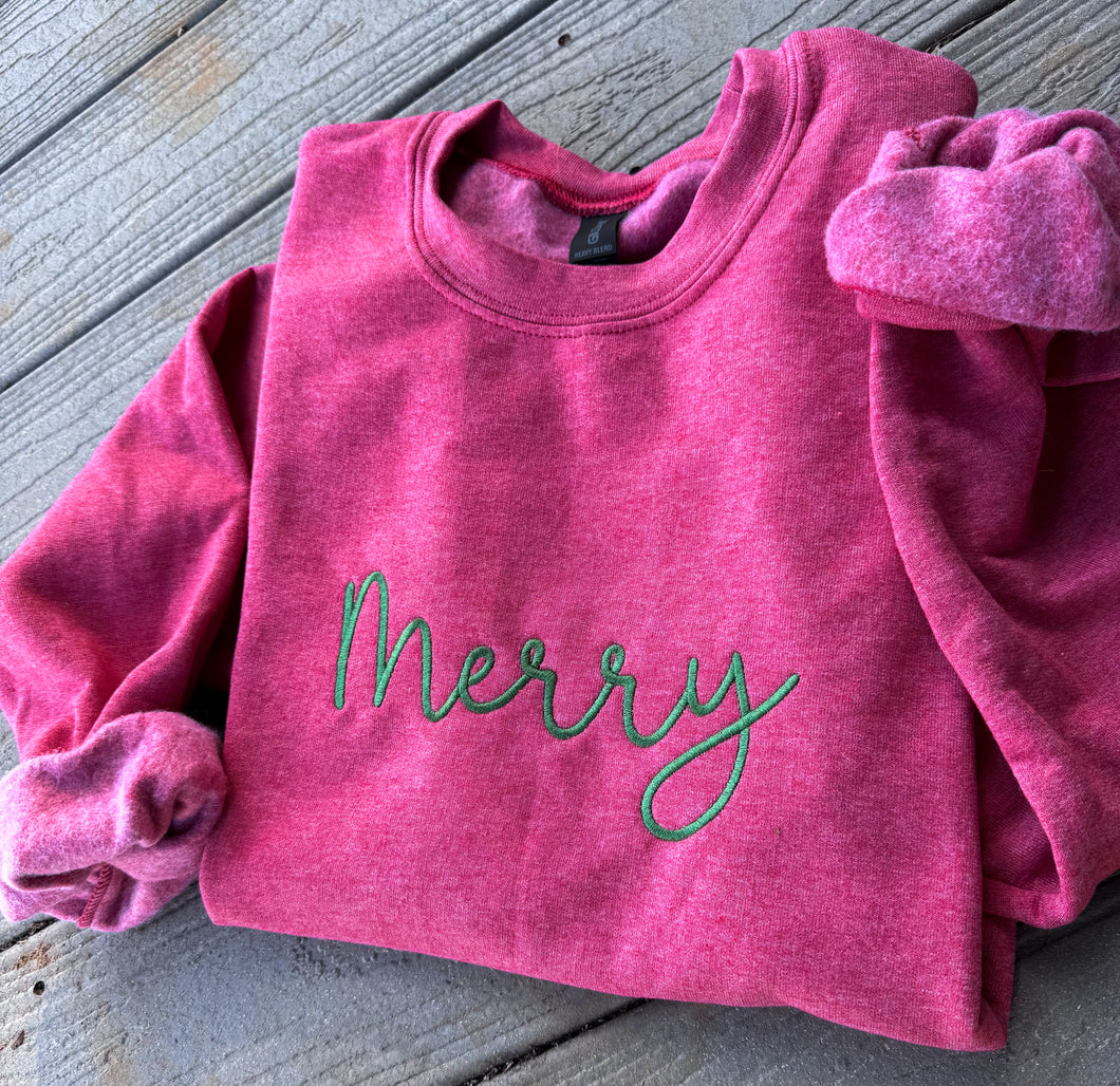MERRY Embroidered Crewneck